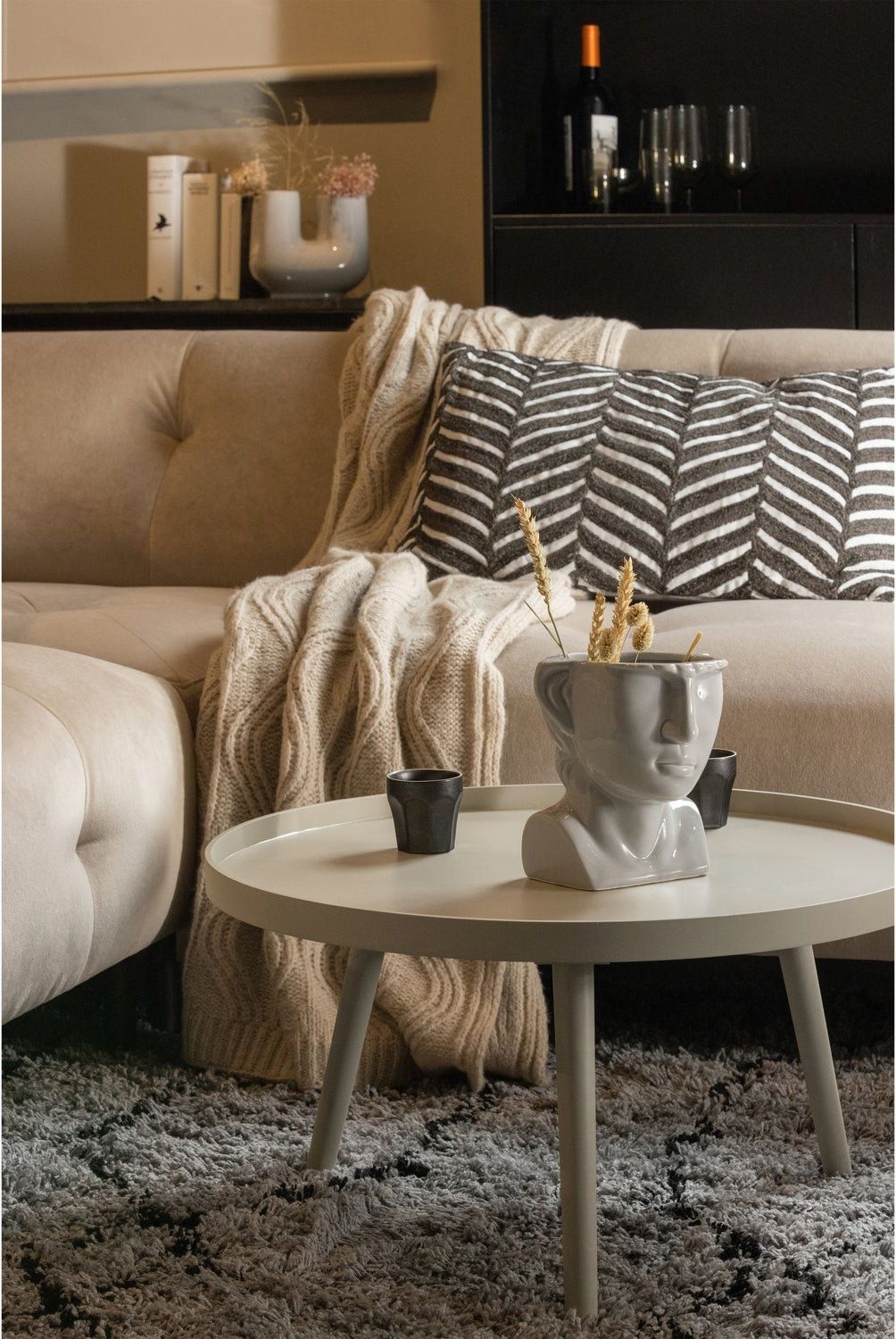 WOOOD Mesa Beige Bijzettafel