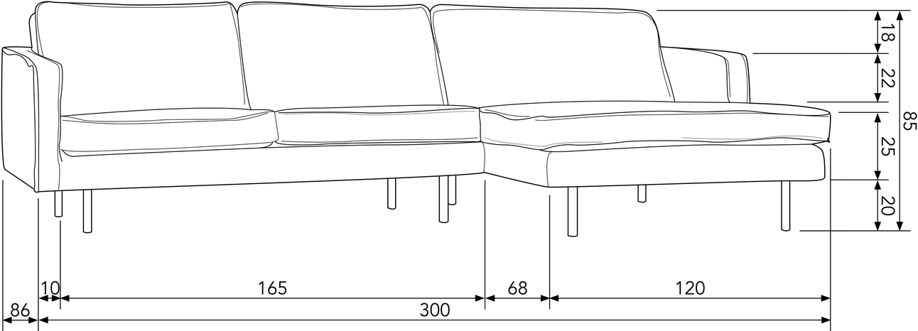 WOOOD Rodeo Rechts Loungebank