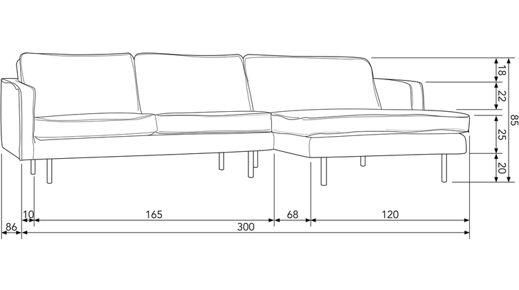 WOOOD Rodeo Rechts Loungebank