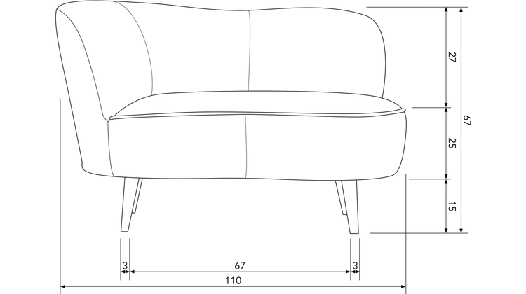 WOOOD Sara Links Lounge Fauteuil