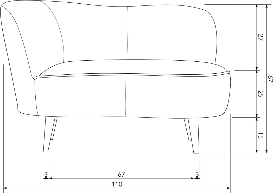 WOOOD Sara Links Lounge Fauteuil