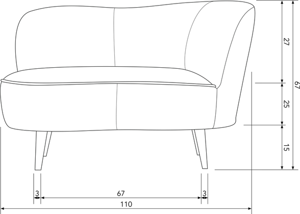 WOOOD Sara Rechts Lounge Fauteuil