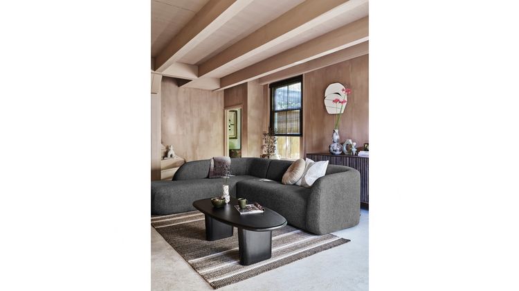 WOOOD Sloping Grey/Black Melange Hoekbank