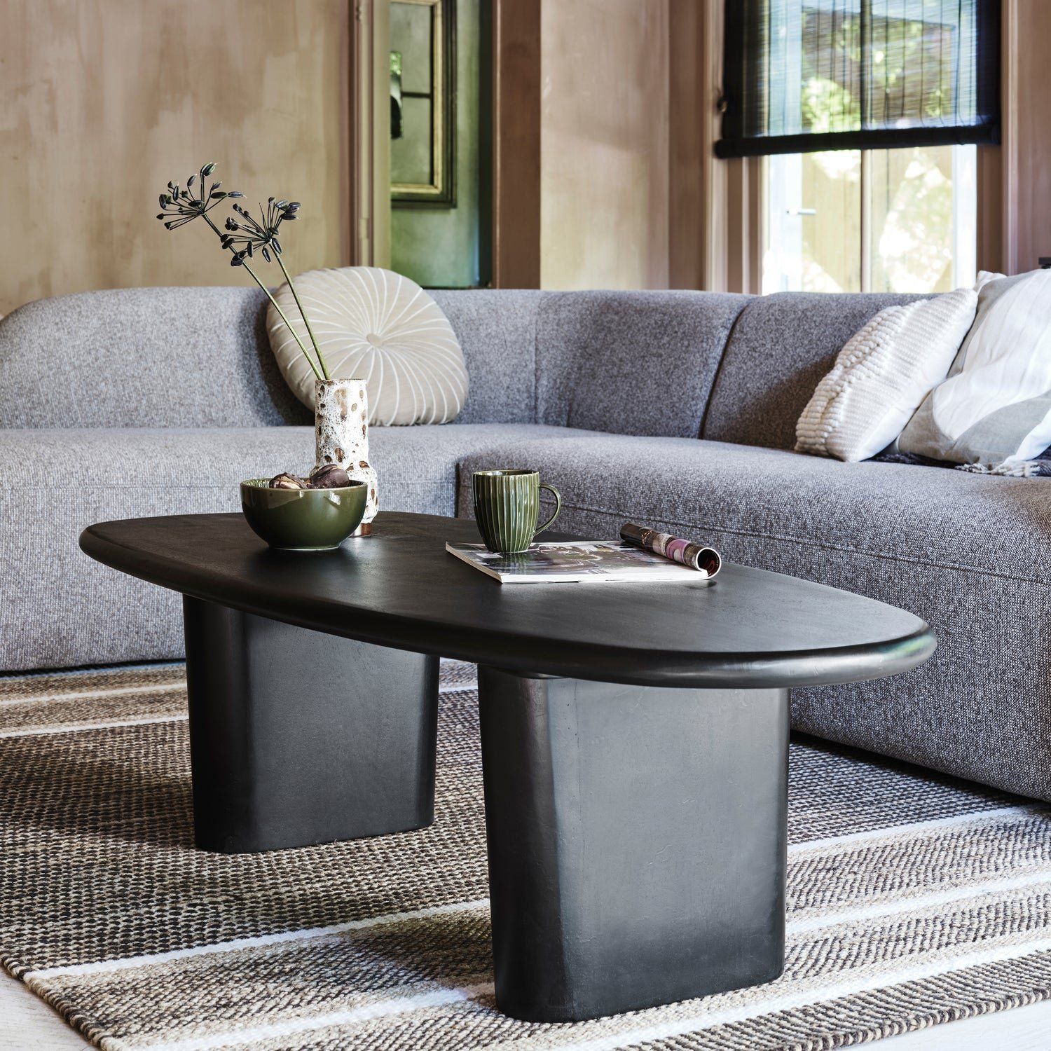 WOOOD Sloping Light Brown Melange Hoekbank