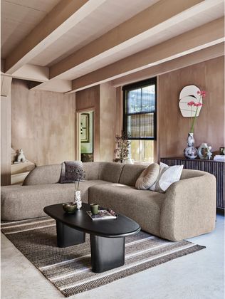 WOOOD Sloping Natural Melange Hoekbank