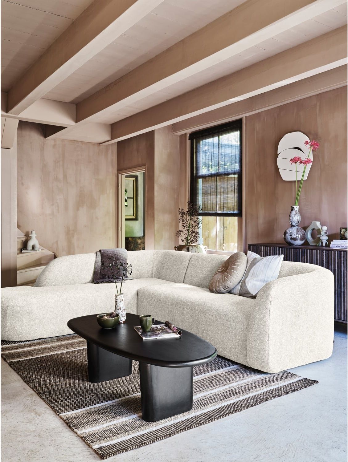 WOOOD Sloping Pearl Melange Hoekbank