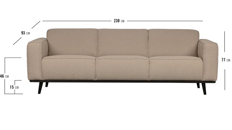 WOOOD Statement Bouclé 3-Zitsbank