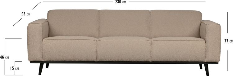WOOOD Statement Bouclé 3-Zitsbank