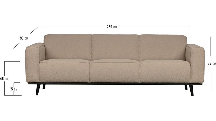 WOOOD Statement Bouclé 3-Zitsbank