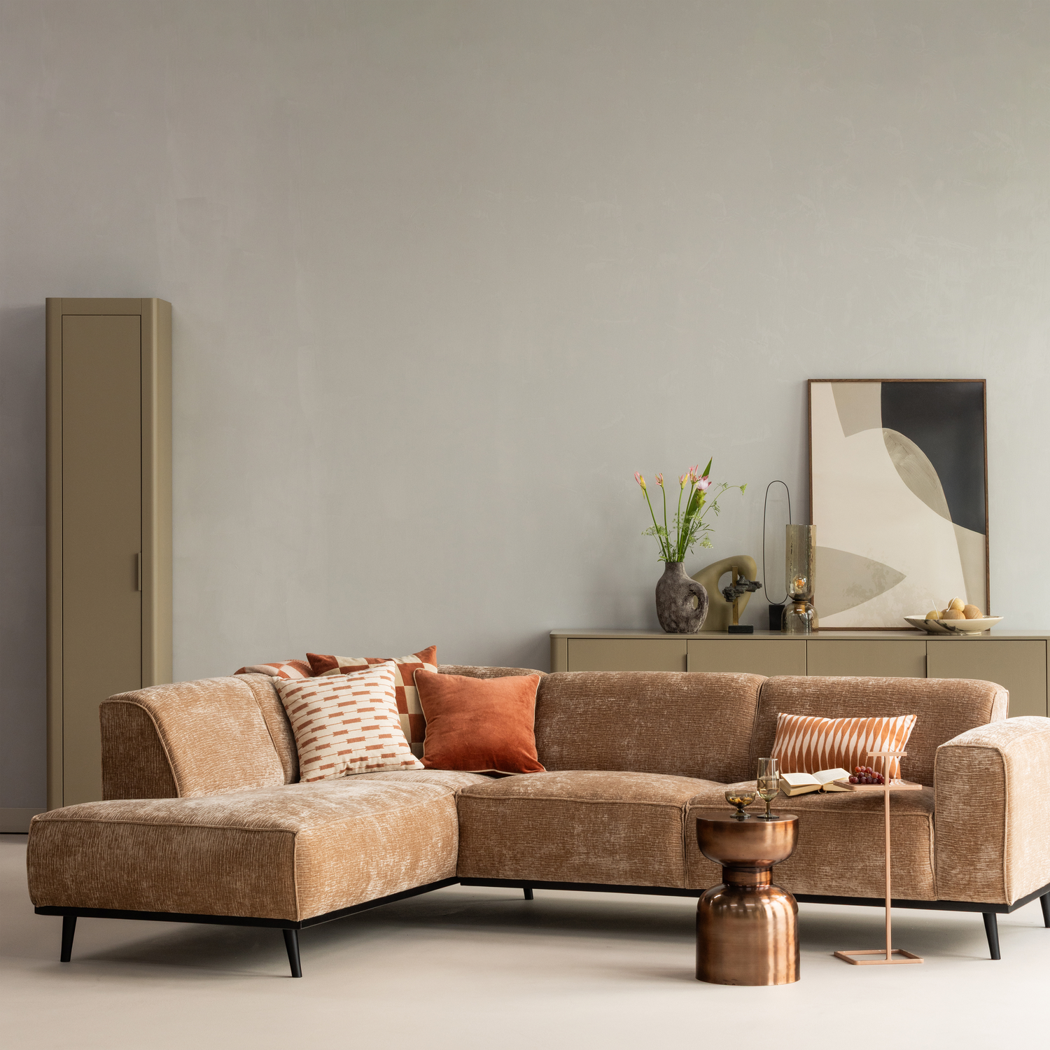 WOOOD Statement Velvet Hoekbank