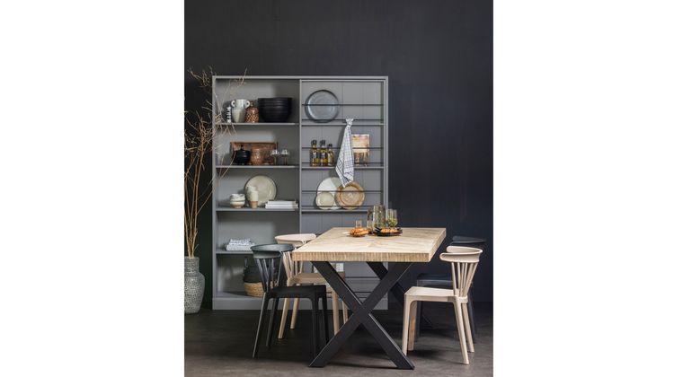 WOOOD Tablo Visgraat X-poot Eettafel