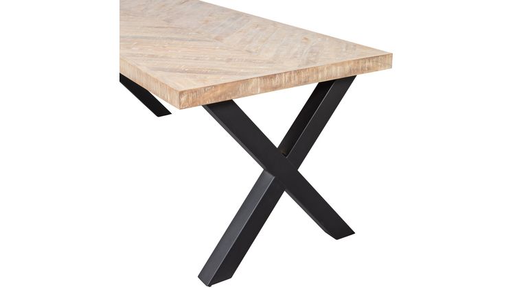 WOOOD Tablo Visgraat X-poot Eettafel