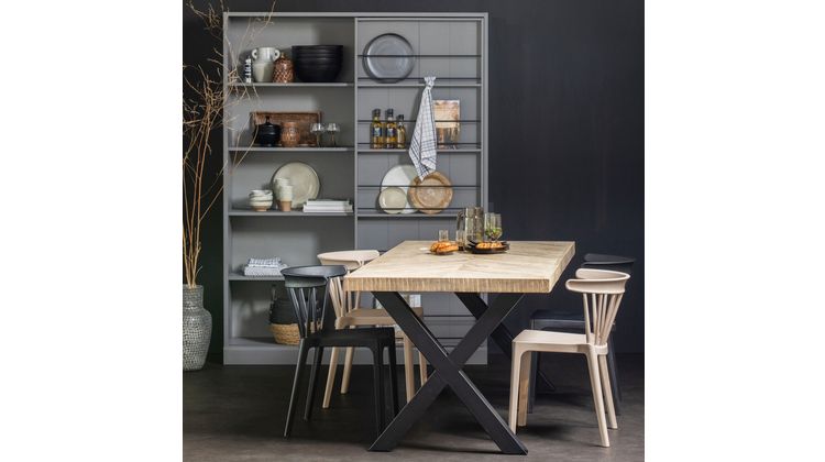 WOOOD Tablo Visgraat X-poot Eettafel