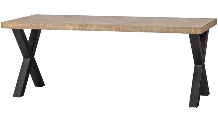 WOOOD Tablo Visgraat X-poot Eettafel