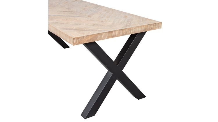 WOOOD Tablo Visgraat X-poot Eettafel