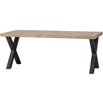 WOOOD Tablo Visgraat X-poot Eettafel