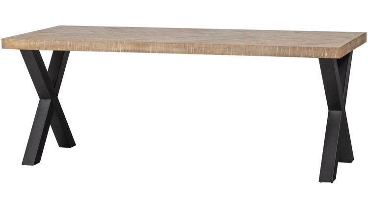 WOOOD Tablo Visgraat X-poot Eettafel