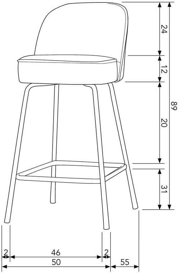 WOOOD Vogue Laag Barstoel