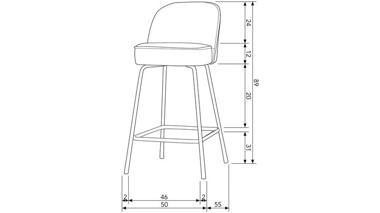 WOOOD Vogue Laag Barstoel