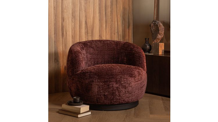 WOOOD Woolly Chenille Draaifauteuil