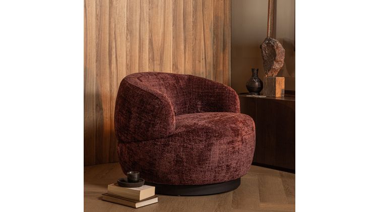 WOOOD Woolly Chenille Draaifauteuil