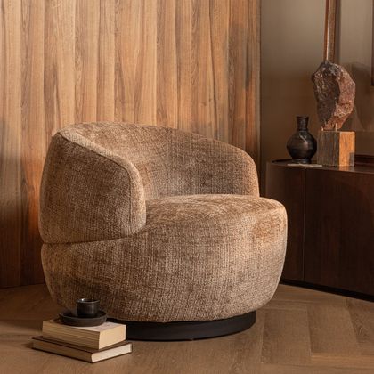 WOOOD Woolly Chenille Draaifauteuil