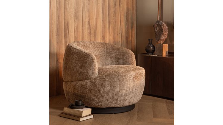 WOOOD Woolly Chenille Draaifauteuil