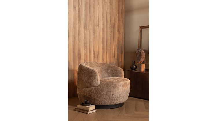 WOOOD Woolly Chenille Draaifauteuil