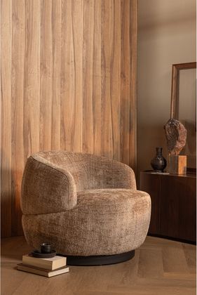 WOOOD Woolly Chenille Draaifauteuil