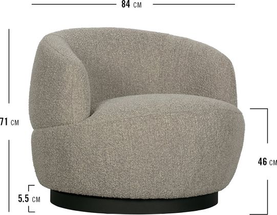 WOOOD Woolly Draaifauteuil