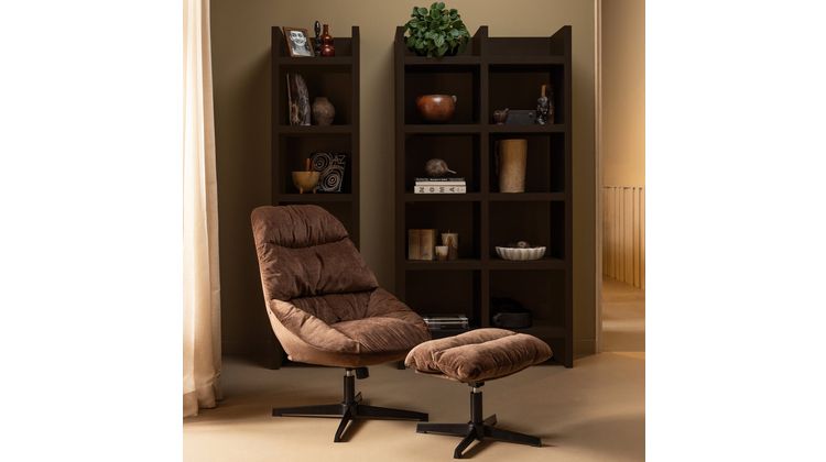WOOOD Yaro Draaifauteuil + Hocker