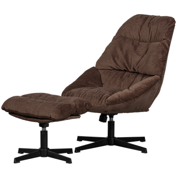 WOOOD Yaro Draaifauteuil + Hocker