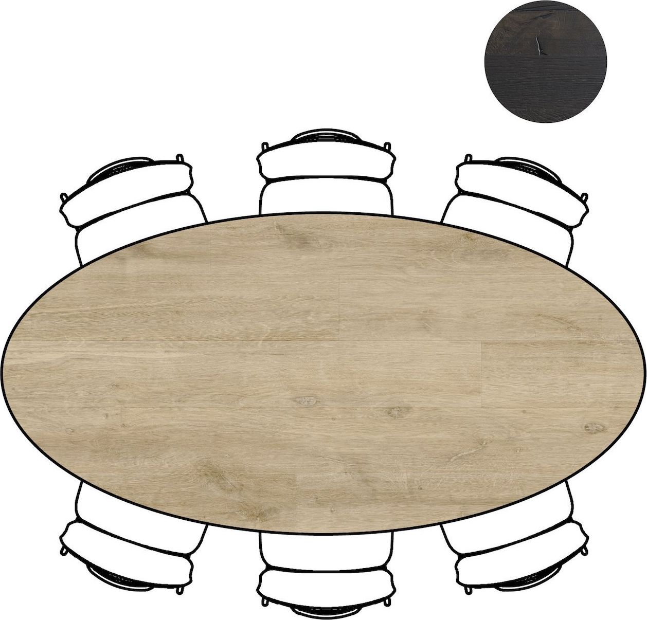 XOOON Arvada Ellips Natural Eettafel