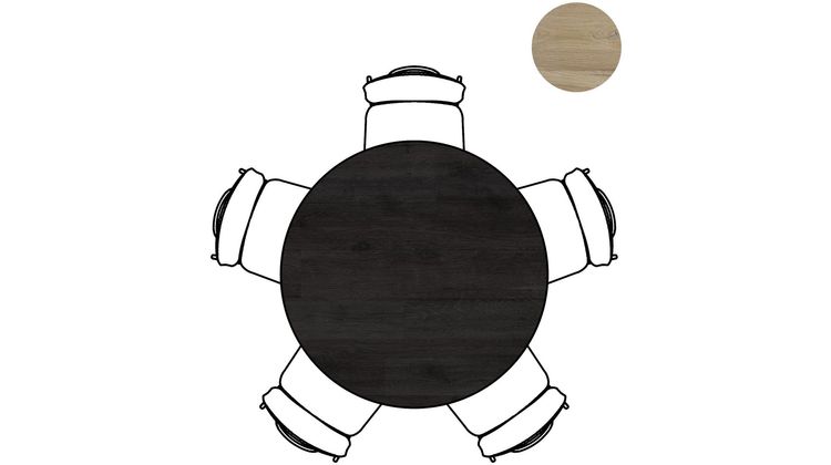 XOOON Arvada Rond Onyx Eettafel