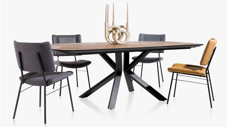 XOOON Fresno Fineerrichting Recht Eettafel