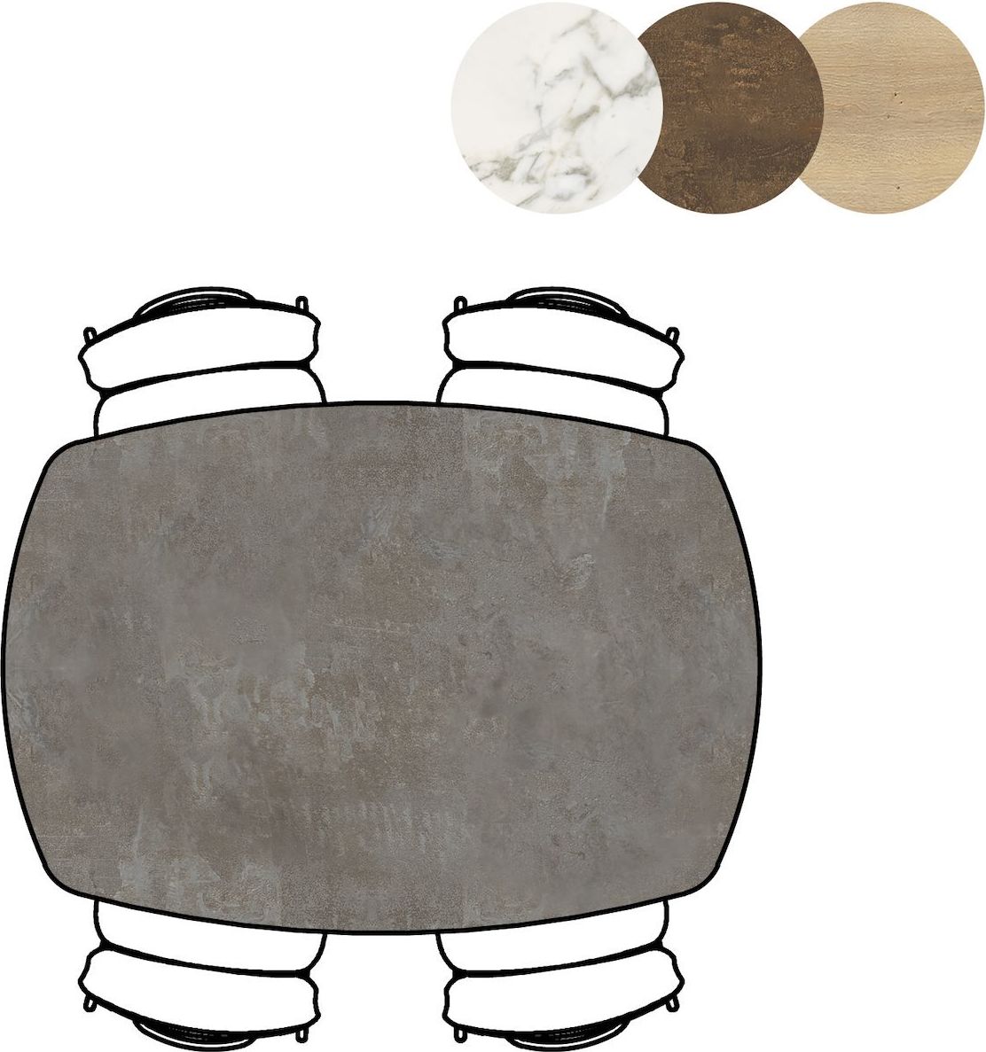 XOOON Masura Ovaal Bartafel