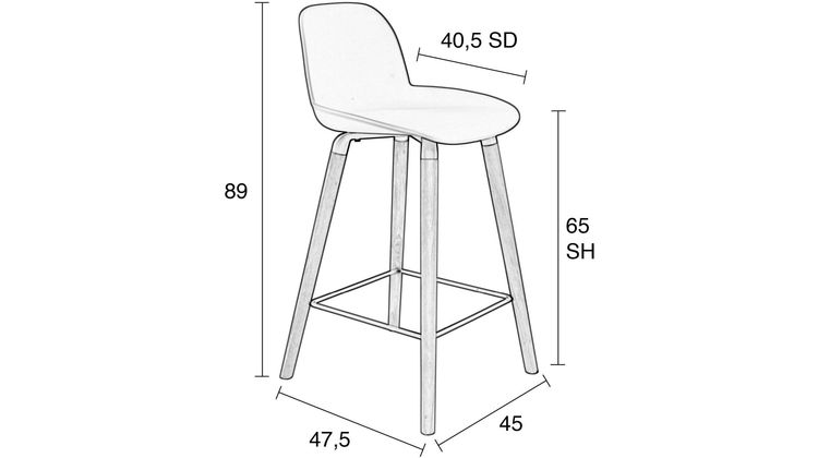 Zuiver Albert Kuip (set van 2) Counter stoel