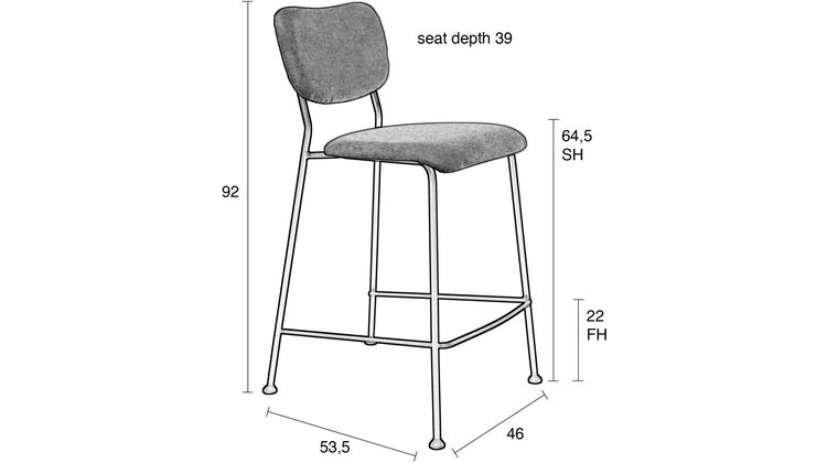 Zuiver Benson (set van 2) Counter stoel