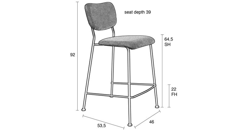 Zuiver Benson (set van 2) Counter stoel