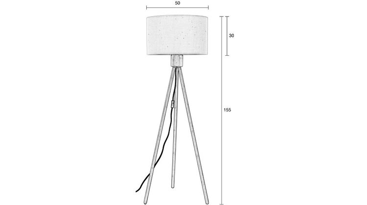 Zuiver Fan Bamboo Vloerlamp