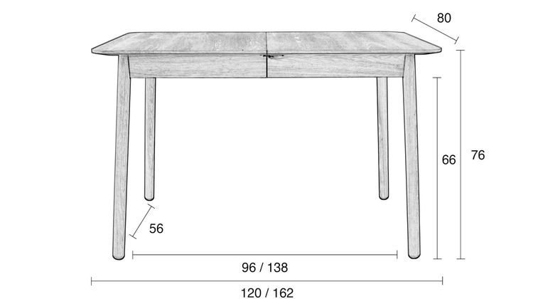 Zuiver Glimps Walnut Uitschuiftafel