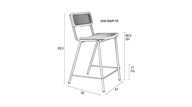 Zuiver Jort (set van 2) Counter stoel