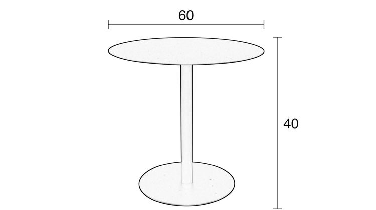 Zuiver Snow Round M Bijzettafel