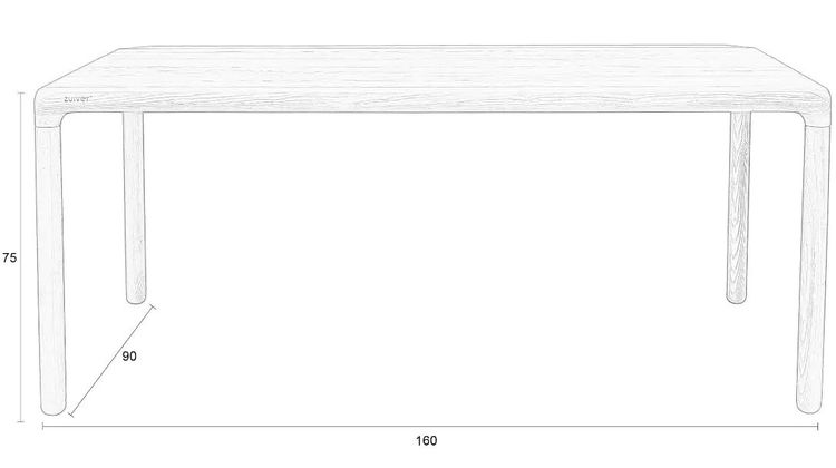 Zuiver Storm Natural Eettafel