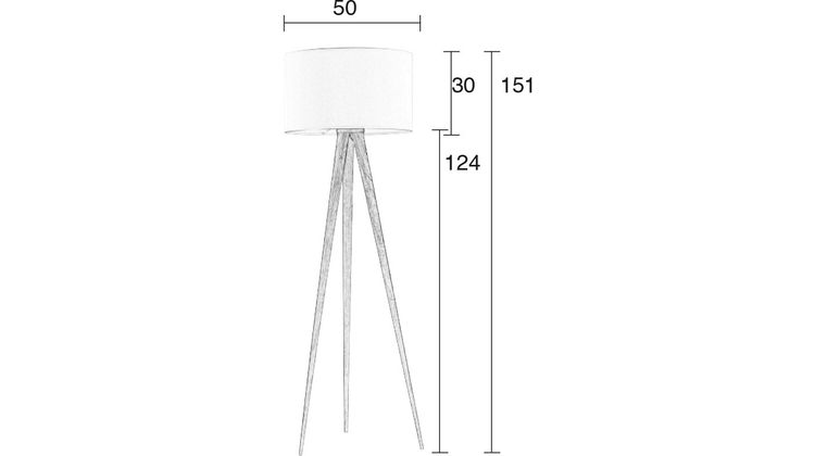 Zuiver Tripod Wood Vloerlamp